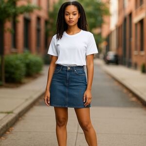 J. Crew Denim skirt with raw hem Sz 27 WSK5